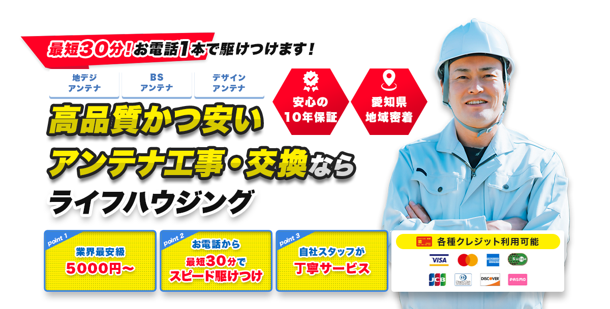 高品質かつ安いアンテナ工事・交換なら、ライフハウジング